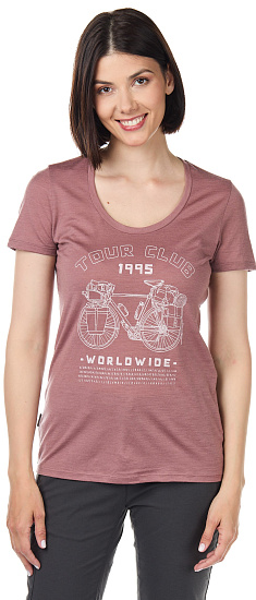 Футболка женская Icebreaker Tech Lite SS Scoop Tour Club 1995 Suede - Фото 2 большая