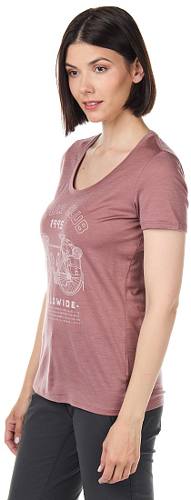 Футболка женская Icebreaker Tech Lite SS Scoop Tour Club 1995 Suede - Фото 3 большая