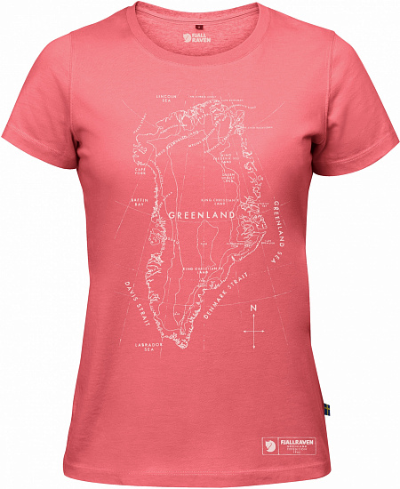 Футболка женская Fjallraven Greenland Printed Peach Pink - Фото 1 большая