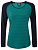 Футболка женская Mountain Equipment Redline LS Tee Spruce stripe/Cosmos - Фото 1 малая