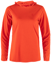 Лонгслив женский Fjallraven Abisko Sun-hoodie Flame Orange