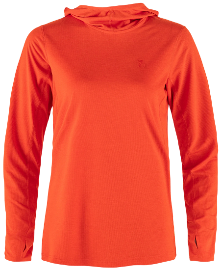 Лонгслив женский Fjallraven Abisko Sun-hoodie Flame Orange - Фото 1 большая