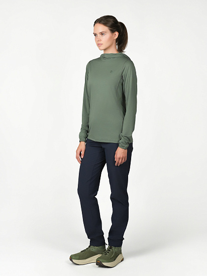 Лонгслив женский Fjallraven Abisko Sun-hoodie Patina Green - Фото 3 большая