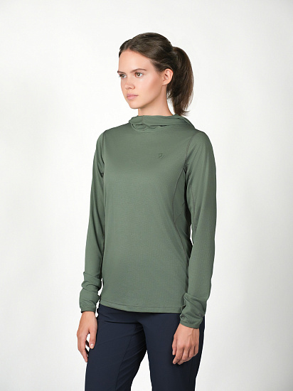 Лонгслив женский Fjallraven Abisko Sun-hoodie Patina Green - Фото 4 большая