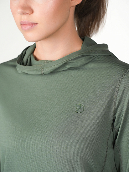 Лонгслив женский Fjallraven Abisko Sun-hoodie Patina Green - Фото 8 большая