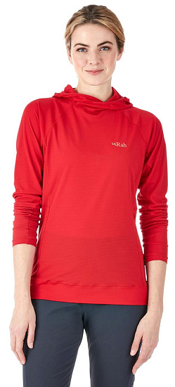 Футболка женская Rab Pulse Hoody Ruby - Фото 2 большая