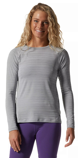 Футболка женская Mountain Hardwear Mighty Stripe LS Grey - Фото 2 большая