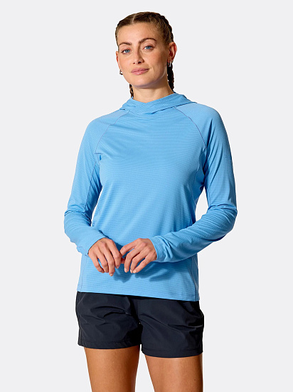 Лонгслив женский Rab Sonic Hoody Bluebird - Фото 5 большая
