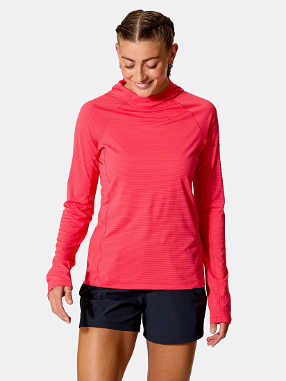 Лонгслив женский Rab Sonic Hoody Hibiscus - Фото 2 большая