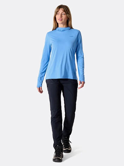 Лонгслив женский Rab Force Hoody Bluebird - Фото 2 большая