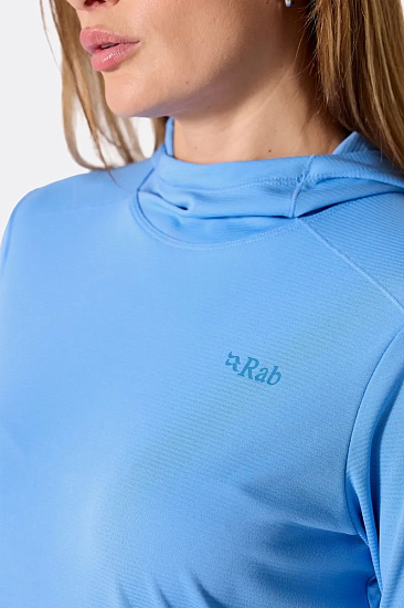 Лонгслив женский Rab Force Hoody Bluebird - Фото 4 большая