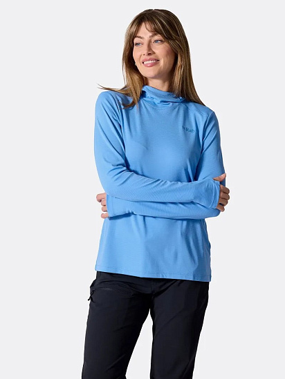 Лонгслив женский Rab Force Hoody Bluebird - Фото 8 большая