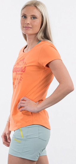 Футболка женская Bergans Classic Tee Cantaloupe/Brick - Фото 2 большая