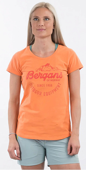 Футболка женская Bergans Classic Tee Cantaloupe/Brick - Фото 5 большая