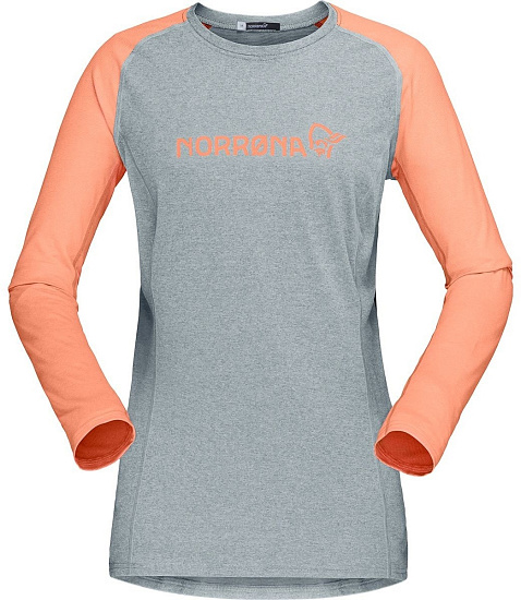 Футболка женская Norrona Fjora Equaliser Lightweight LS Drizzle/Flamingo - Фото 1 большая