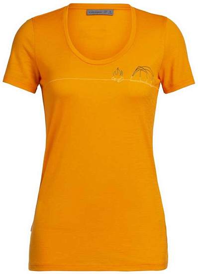 Футболка женская Icebreaker Tech Lite SS Scoop Single Line Camp Sun - Фото 1 большая