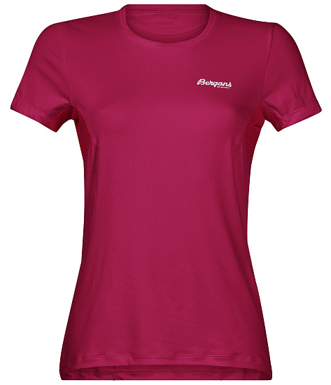 Футболка женская Bergans Floyen Tee Bougainvillea/Strawberry/White - Фото 1 большая