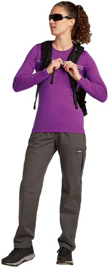 Лонгслив женский Icebreaker Merino 200 Oasis Crewe Mountain Pulse Passion - Фото 4 большая