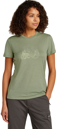 Футболка женская Icebreaker Merino 150 Tech Lite Ss Van Camp Lichen - Фото 2 большая