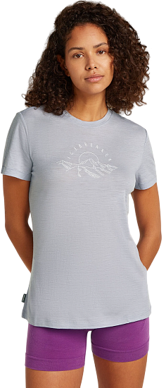 Футболка женская Icebreaker Merino 150 Tech Lite Ss Sunrise Sumit Grey Quartz - Фото 2 большая