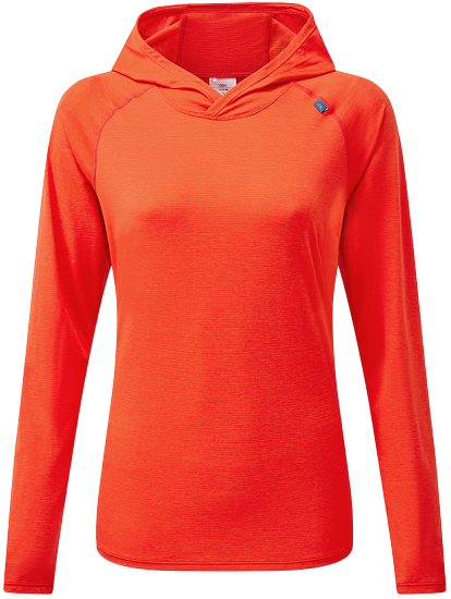 Лонгслив женский Mountain Equipment Glace Hooded Mandarin Red - Фото 1 большая