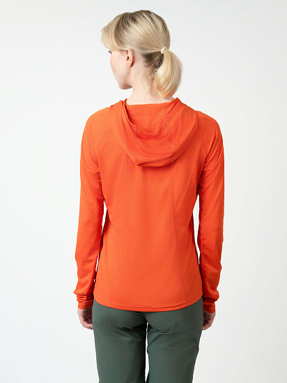 Лонгслив женский Mountain Equipment Glace Hooded Mandarin Red - Фото 3 большая