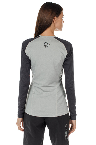 Футболка женская Norrona Fjora Equaliser Lightweight Ls Caviar/Drizzle - Фото 4 большая