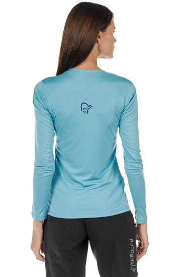 Футболка женская Norrona /29 Tech LS Trick Blue - Фото 4 большая