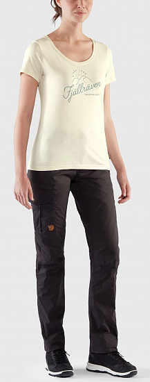 Футболка женская Fjallraven Sunrise Chalk White - Фото 3 большая