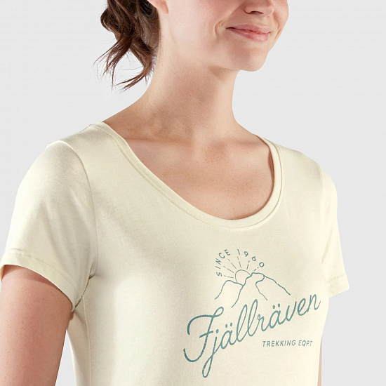 Футболка женская Fjallraven Sunrise Chalk White - Фото 4 большая