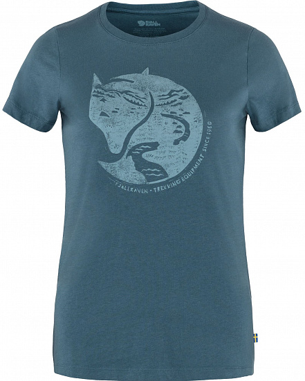 Футболка женская Fjallraven Arctic Fox Print Indigo Blue - Фото 1 большая
