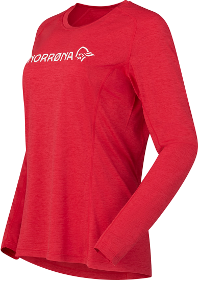 Лонгслив женский Norrona Fjora Equaliser Lightweight LS Aura Orange - Фото 2 большая