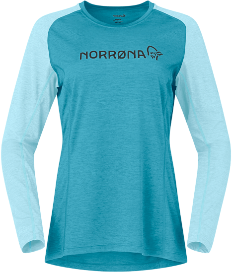 Лонгслив женский Norrona Fjora Equaliser Lightweight LS Brittany Blue/Aqua Haze - Фото 1 большая