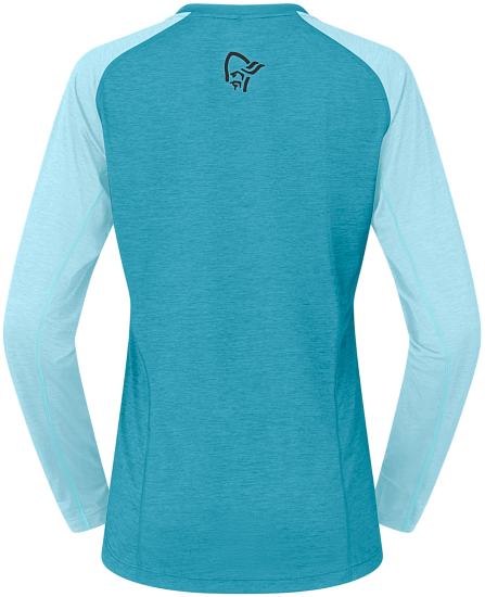 Лонгслив женский Norrona Fjora Equaliser Lightweight LS Brittany Blue/Aqua Haze - Фото 3 большая