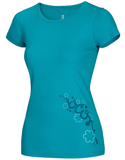 Футболка женская Ocun Blooms Baltic Blue - Фото 1 большая