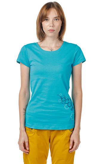 Футболка женская Ocun Blooms Baltic Blue - Фото 6 большая