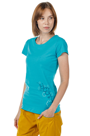 Футболка женская Ocun Blooms Baltic Blue - Фото 7 большая