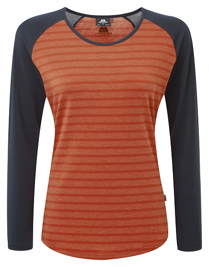 Футболка женская Mountain Equipment Redline LS Bracken stripe/Cosmos - Фото 1 большая