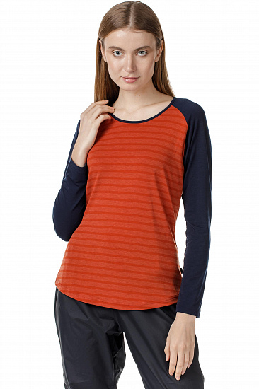 Футболка женская Mountain Equipment Redline LS Bracken stripe/Cosmos - Фото 2 большая