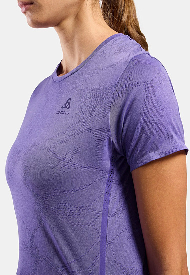 Футболка женская Odlo Zeroweight Engineered Chill-Tec Crew Neck SS Afterparty Melange - Фото 3 большая