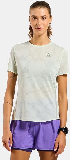 Футболка женская Odlo Zeroweight Engineered Chill-Tec Crew Neck SS Ambrosia Melange - Фото 5 большая