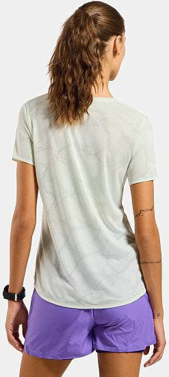 Футболка женская Odlo Zeroweight Engineered Chill-Tec Crew Neck SS Ambrosia Melange - Фото 6 большая