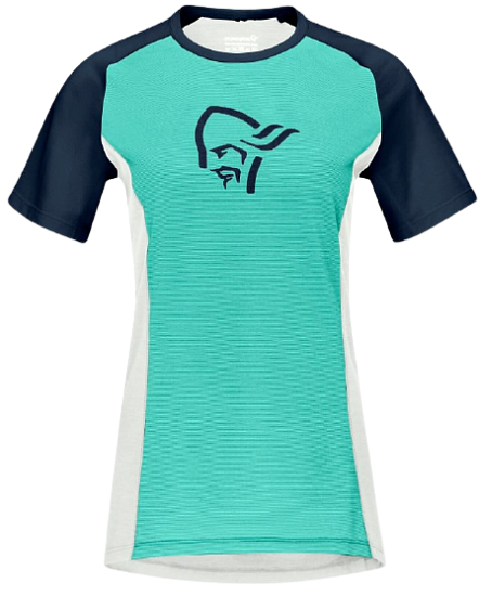 Футболка женская Norrona Fjora Wool Arcadia/Snowdrop - Фото 1 большая