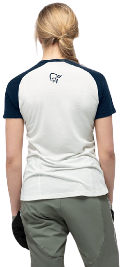 Футболка женская Norrona Fjora Wool Arcadia/Snowdrop - Фото 3 большая