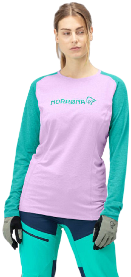 Футболка женская Norrona Fjora Equaliser Lightweight LS Violet Tulle/Arcadia - Фото 2 большая