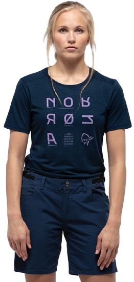 Футболка женская Norrona Svalbard Wool Indigo Night/Violet Tulle - Фото 2 большая