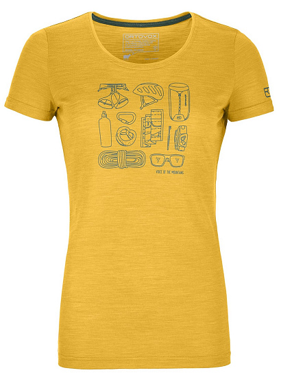 Футболка женская Ortovox 120 Cool Tec Puzzle T-Shirt Yellowstone - Фото 1 большая