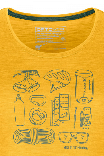 Футболка женская Ortovox 120 Cool Tec Puzzle T-Shirt Yellowstone - Фото 3 большая