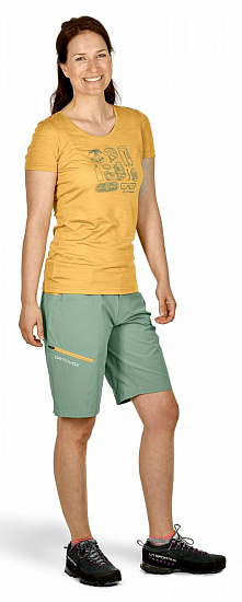 Футболка женская Ortovox 120 Cool Tec Puzzle T-Shirt Yellowstone - Фото 6 большая