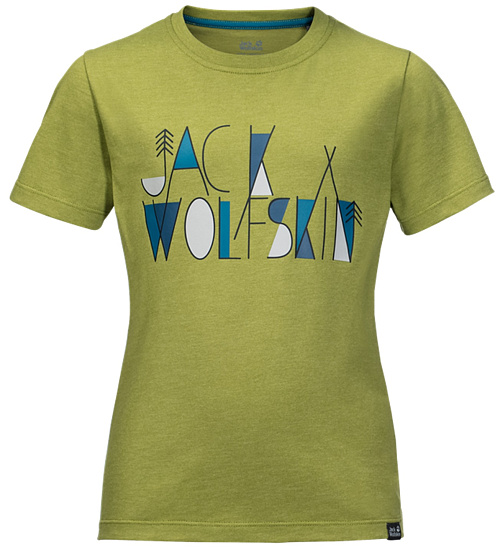 Футболка детская Jack Wolfskin Brand T Green Tea - Фото 1 большая